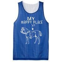 My Happy Place Horse Lover Horseback Riding Equestrian Gift Mesh Reversible Basketball Jersey Tank