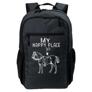 My Happy Place Horse Lover Horseback Riding Equestrian Gift Daily Commute Backpack