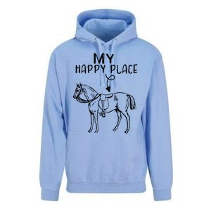 My Happy Place Horse Lover Horseback Riding Equestrian Gift Unisex Surf Hoodie