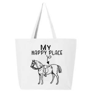 My Happy Place Horse Lover Horseback Riding Equestrian Gift 25L Jumbo Tote