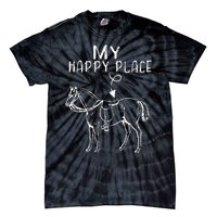 My Happy Place Horse Lover Horseback Riding Equestrian Gifts Tie-Dye T-Shirt