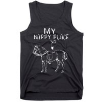 My Happy Place Horse Lover Horseback Riding Equestrian Gifts Tank Top