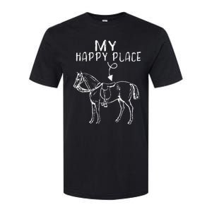 My Happy Place Horse Lover Horseback Riding Equestrian Gifts Softstyle CVC T-Shirt