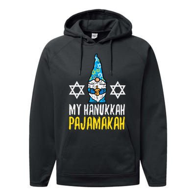 My Hanukkah Pajamakah Funny Chanukah Pajamas Pjs Performance Fleece Hoodie