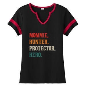 Mommie Hunter Protector Hero Mom Mama Hunting Gift Ladies Halftime Notch Neck Tee