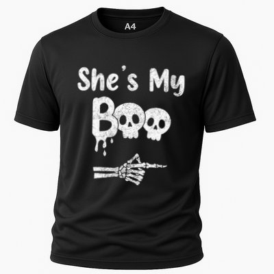Matching Halloween Pajama Couples She’S My Boo Skull Face Performance Shirt