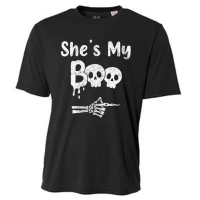 Matching Halloween Pajama Couples She’S My Boo Skull Face Cooling Performance Crew T-Shirt