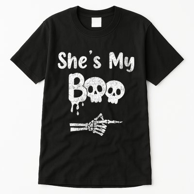 Matching Halloween Pajama Couples She’S My Boo Skull Face Tall T-Shirt