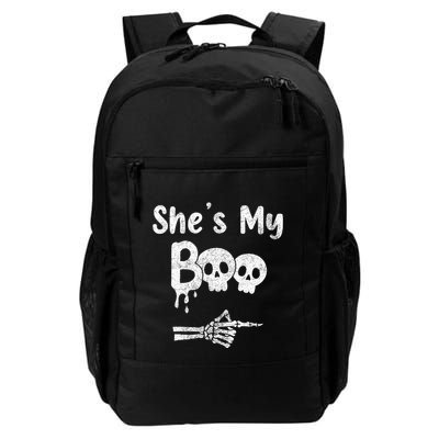 Matching Halloween Pajama Couples She’S My Boo Skull Face Backpack