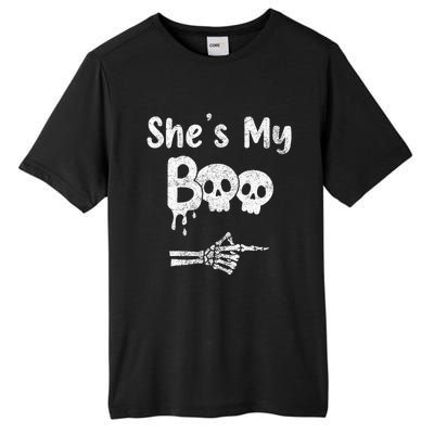 Matching Halloween Pajama Couples She’S My Boo Skull Face Tall Fusion ChromaSoft Performance T-Shirt