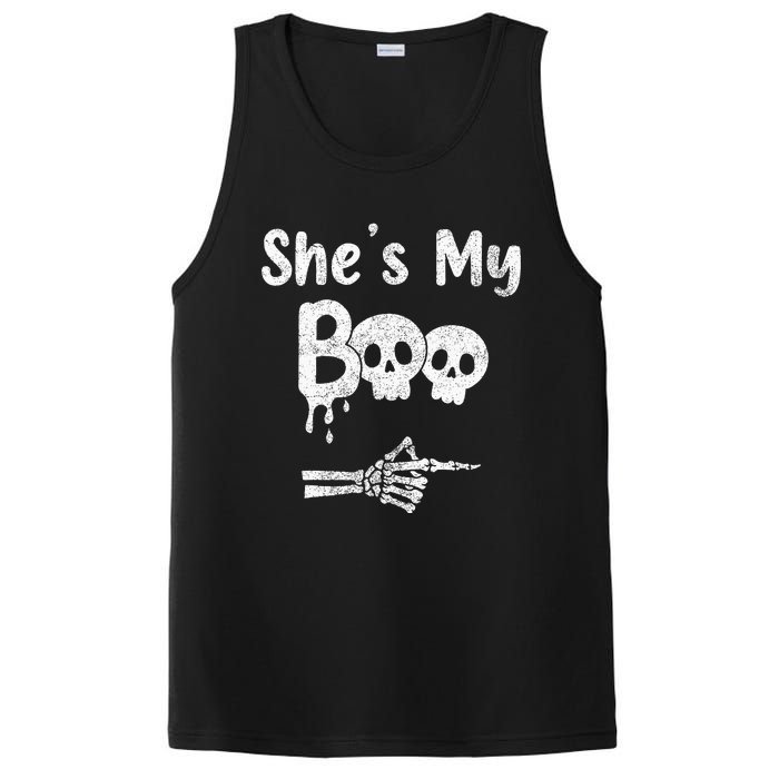 Matching Halloween Pajama Couples She’S My Boo Skull Face PosiCharge Competitor Tank