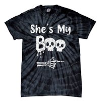 Matching Halloween Pajama Couples She’S My Boo Skull Face Tie-Dye T-Shirt