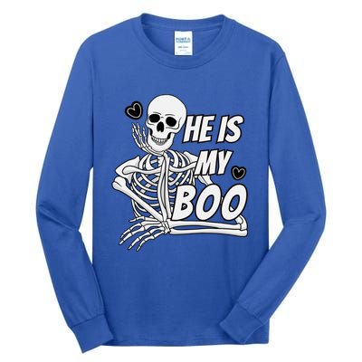 Matching Halloween Pajama Couples HeS My Boo Skull Gift Tall Long Sleeve T-Shirt