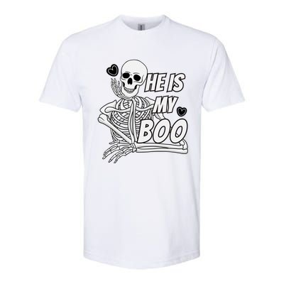 Matching Halloween Pajama Couples HeS My Boo Skull Gift Softstyle® CVC T-Shirt