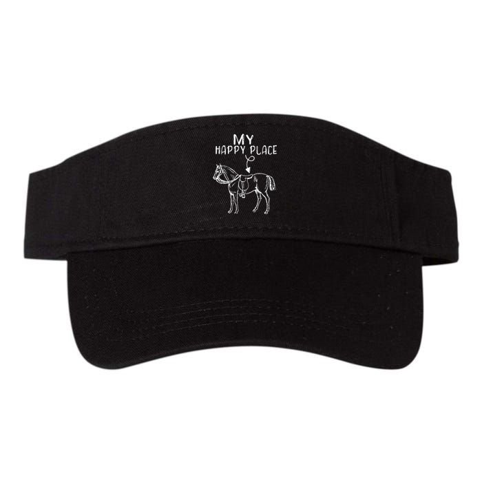 My Happy Place Horse Lover Horseback Riding Equestrian Gifts Valucap Bio-Washed Visor