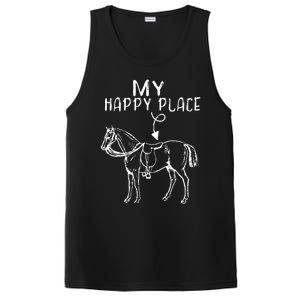 My Happy Place Horse Lover Horseback Riding Equestrian PosiCharge Competitor Tank