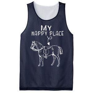 My Happy Place Horse Lover Horseback Riding Equestrian Mesh Reversible Basketball Jersey Tank