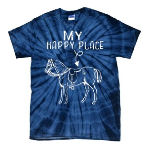 My Happy Place Horse Lover Horseback Riding Equestrian Tie-Dye T-Shirt