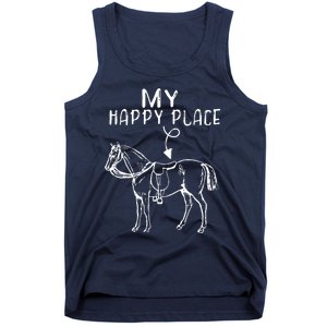 My Happy Place Horse Lover Horseback Riding Equestrian Tank Top