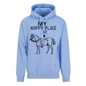 My Happy Place Horse Lover Horseback Riding Equestrian Unisex Surf Hoodie