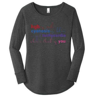 Medical Humor Poem Funny ICu Nicu Picu Nurse Valentines Day Women's Perfect Tri Tunic Long Sleeve Shirt