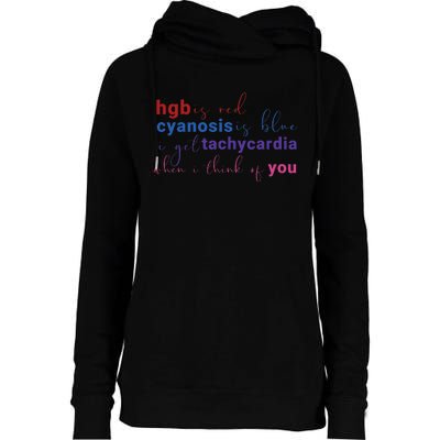 Medical Humor Poem Funny ICu Nicu Picu Nurse Valentines Day Womens Funnel Neck Pullover Hood