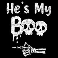 Matching Halloween Pajama Couples Hes My Boo Skull Face 16 in Basic Backpack