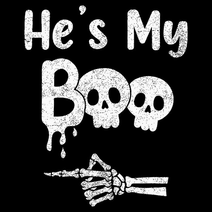 Matching Halloween Pajama Couples Hes My Boo Skull Face 16 in Basic Backpack