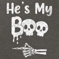 Matching Halloween Pajama Couples Hes My Boo Skull Face Cotton Canvas Backpack