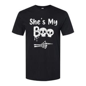 Matching Halloween Pajama Couples She’s My Boo Skull Face Softstyle® CVC T-Shirt