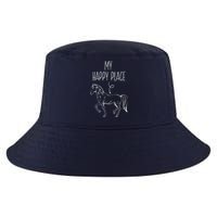 My Happy Place Horse Lover Gifts Horseback Riding Equestrian Cool Comfort Performance Bucket Hat