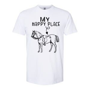 My Happy Place Horse Lover Horseback Riding Equestrian Softstyle CVC T-Shirt