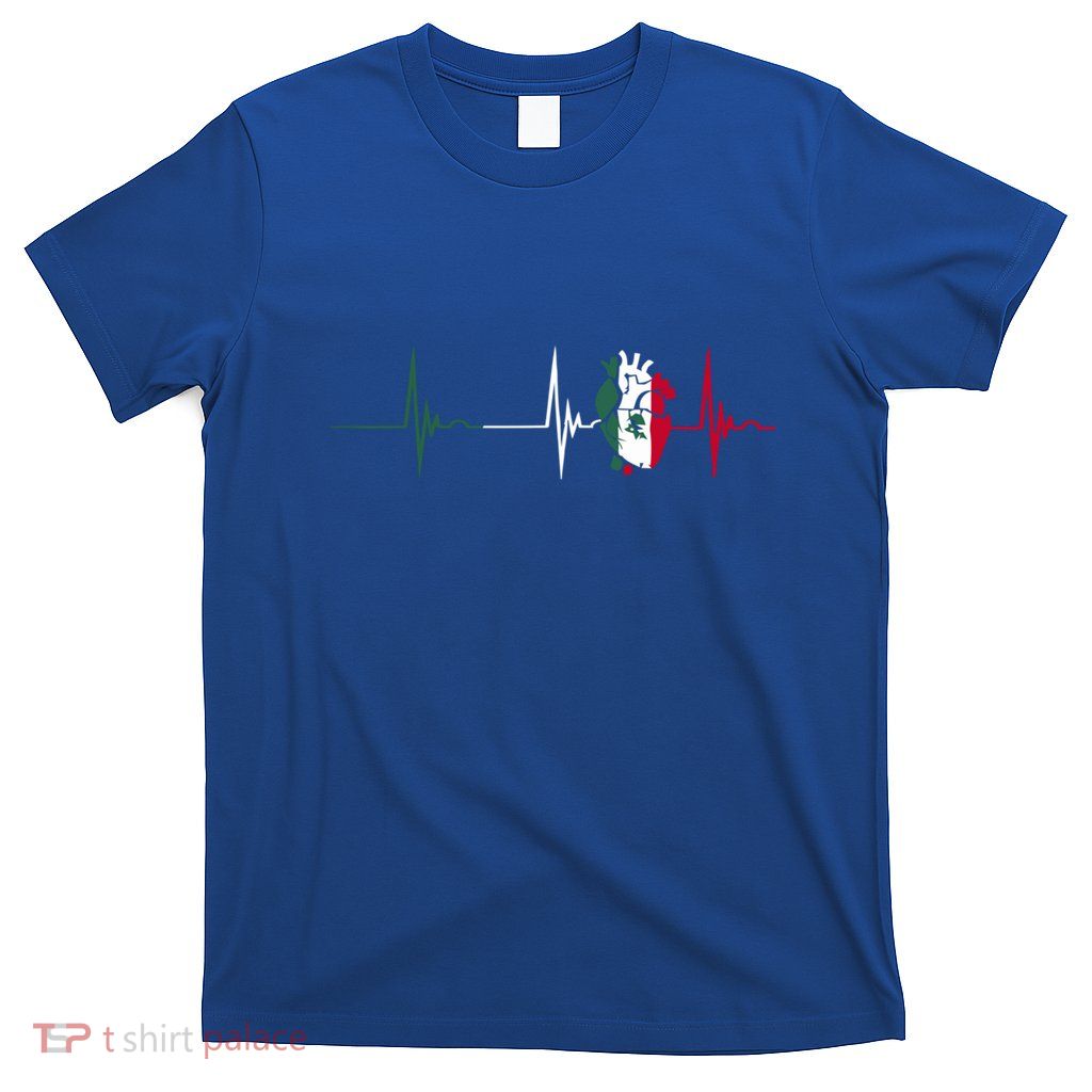 Mexico Heartbeat – Proud Mexican Flag Pulse Design Gift T-Shirt
