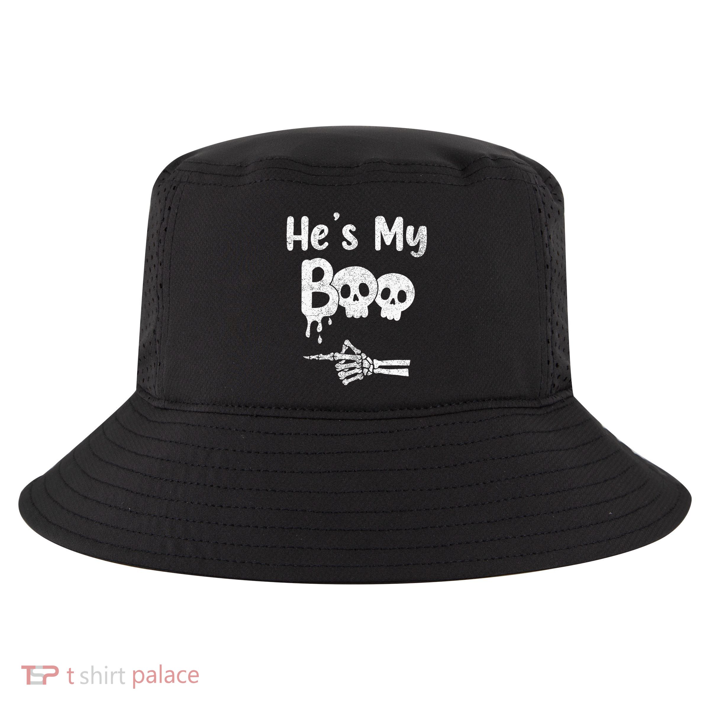 Matching Halloween Pajama Couples HeS My Boo Skull Face Cool Comfort Performance Bucket Hat