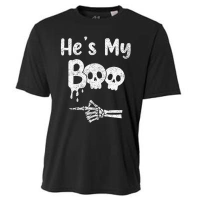 Matching Halloween Pajama Couples HeS My Boo Skull Face Cooling Performance Crew T-Shirt