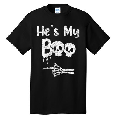 Matching Halloween Pajama Couples HeS My Boo Skull Face Tall T-Shirt