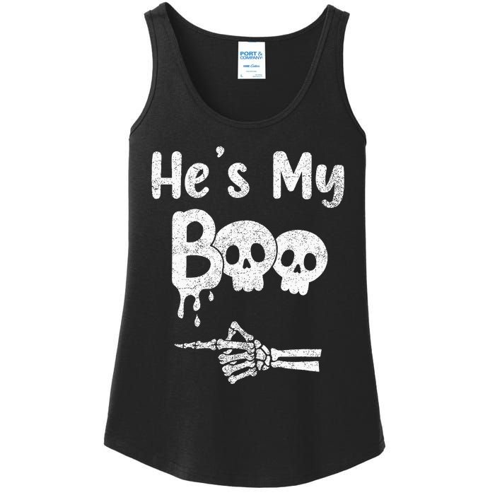 Matching Halloween Pajama Couples HeS My Boo Skull Face Ladies Essential Tank