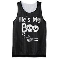 Matching Halloween Pajama Couples HeS My Boo Skull Face Mesh Reversible Basketball Jersey Tank