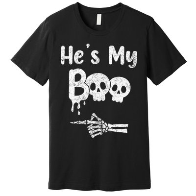 Matching Halloween Pajama Couples HeS My Boo Skull Face Premium T-Shirt