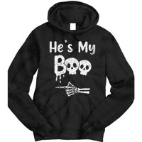 Matching Halloween Pajama Couples HeS My Boo Skull Face Tie Dye Hoodie