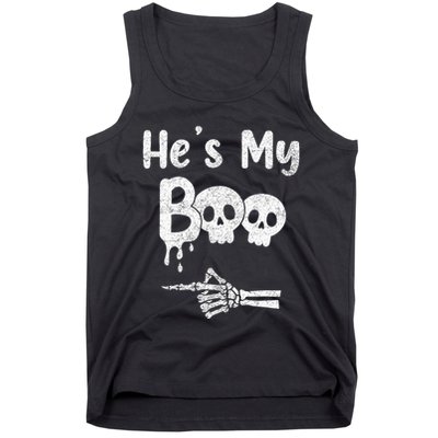 Matching Halloween Pajama Couples HeS My Boo Skull Face Tank Top