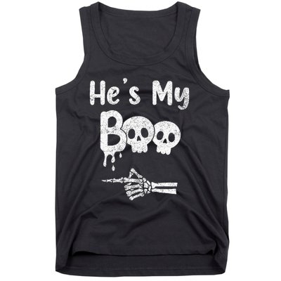 Matching Halloween Pajama Couples HeS My Boo Skull Face Tank Top