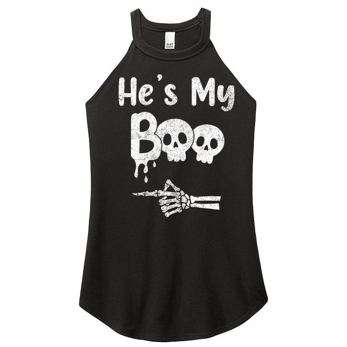 Matching Halloween Pajama Couples HeS My Boo Skull Face Women's Perfect Tri Rocker Tank