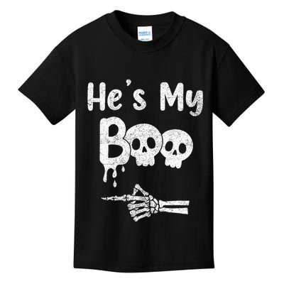 Matching Halloween Pajama Couples HeS My Boo Skull Face Kids T-Shirt