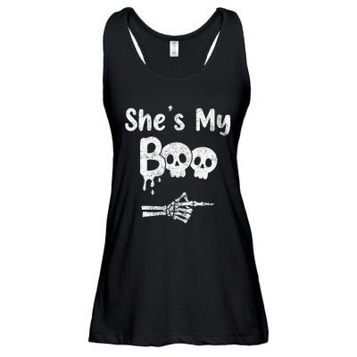 Matching Halloween Pajama Couples She’S My Boo Skull Face Ladies Essential Flowy Tank