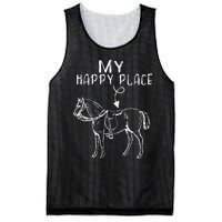 My Happy Place Horse Lover Horseback Riding Equestrian Mesh Reversible Basketball Jersey Tank