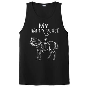 My Happy Place Horse Lover Horseback Riding Equestrian PosiCharge Competitor Tank