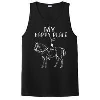 My Happy Place Horse Lover Horseback Riding Equestrian PosiCharge Competitor Tank