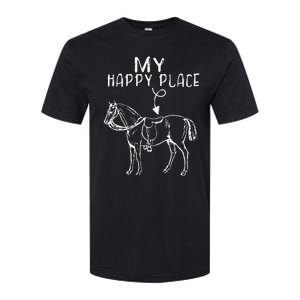 My Happy Place Horse Lover Horseback Riding Equestrian Softstyle CVC T-Shirt