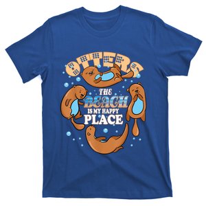 My Happy Place Is The Beach Funny Sea Otter Lover Great Gift T-Shirt